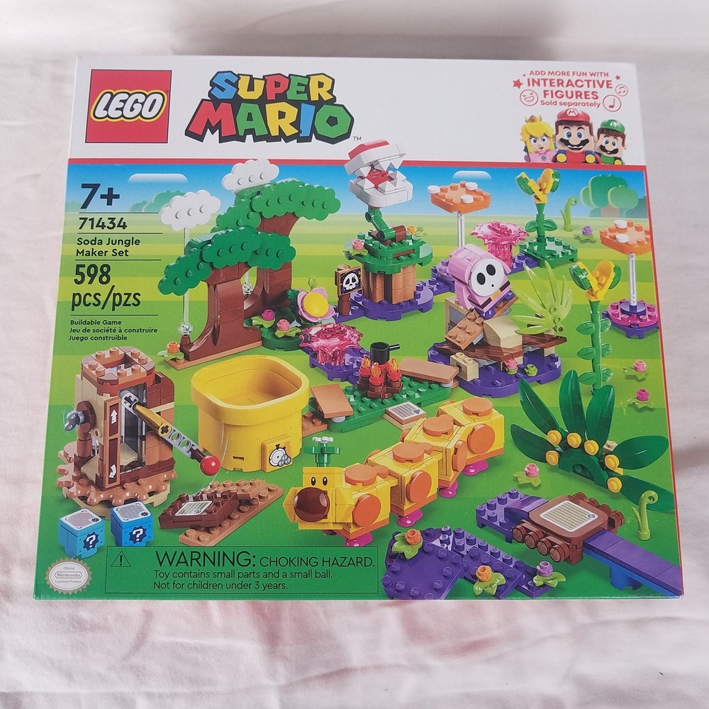 LEGO Super Mario Soda Jungle Maker Set 71434 Kids Unisex New 598 Pcs Wiggler Toy
